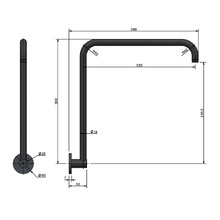 Round 380mm High Rise Shower Arm